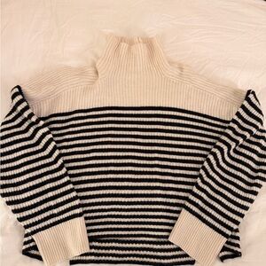 Rag & Bone Striped Black and Cream Women's Sweater